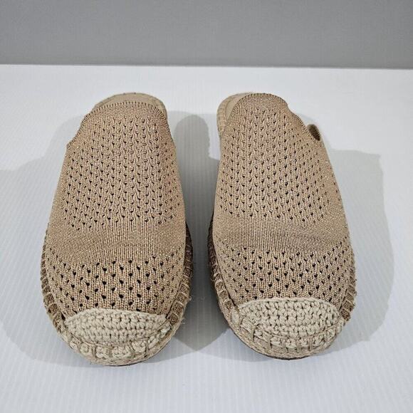 Cole Haan Cloudfeel Stitchlite Mule Espadrille Sesame Tan Gold Knit Size 7.5 - Picture 5 of 13